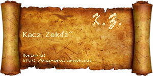 Kacz Zekő névjegykártya